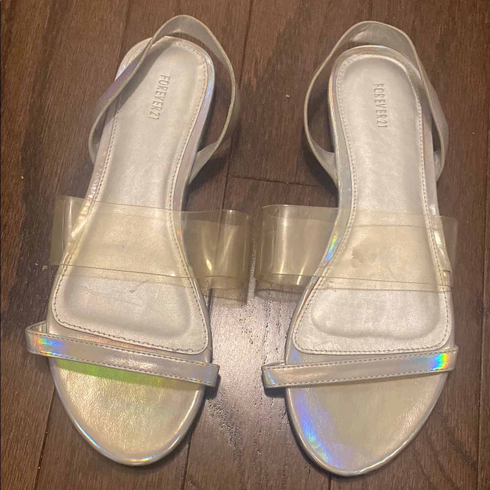 Forever 21 Silver Holographic Women's Sandals